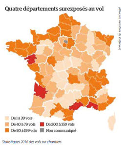 Quatre département surexposé au vol