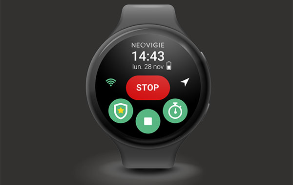 VigieApp - Application conçue pour les montres, destinée à assurer la sécurité des travailleurs isolés