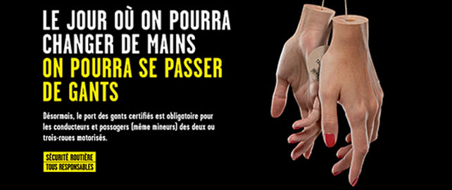 Sécurité routière : les gants sont désormais obligatoires à moto