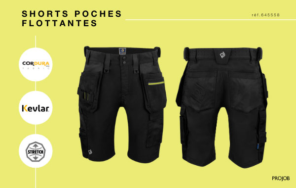 Short poches flottantes stretch + Cordura