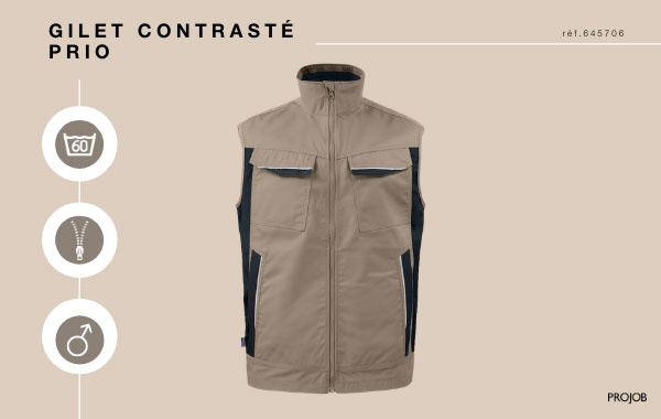 Gilet contrasté - Bodywarmer Lavage 60°