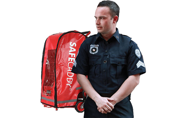 Sac de secours à roulettes pour agent de sécurité incendie