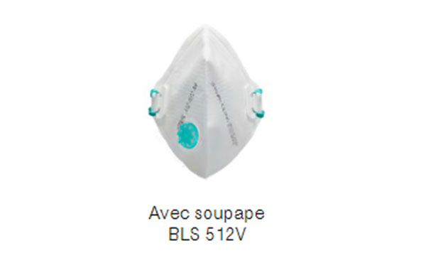 Masque jetable FFP2 NR à valve format vertical BLS 512V