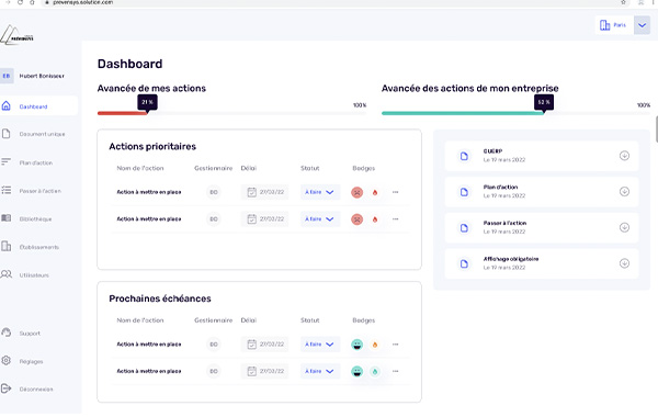 Logiciel de création & gestion de projet collaborative DUERP/PAPRIPACT