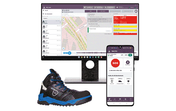 Chaussure de sécurité connectée DATI, détecte chute et immobilité
