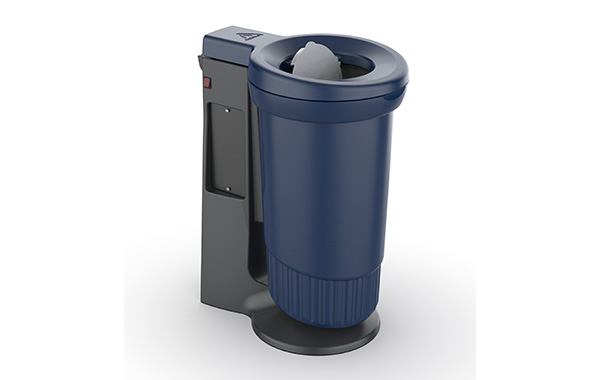 Poubelle ventilée dotée d'une filtration continue contre les polluants