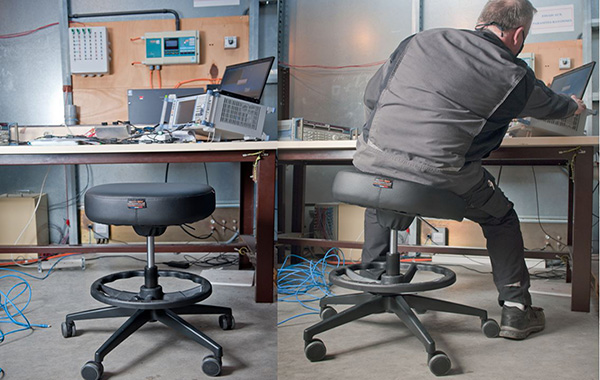 Tabouret ergonomique à assise dynamique spécial industrie/atelier – Soft-Ball