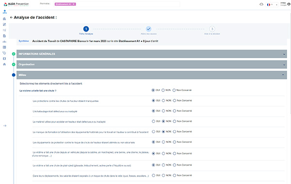 Outil d'analyse visuelle des accidents de travail via l'arbre des causes - AT-Web