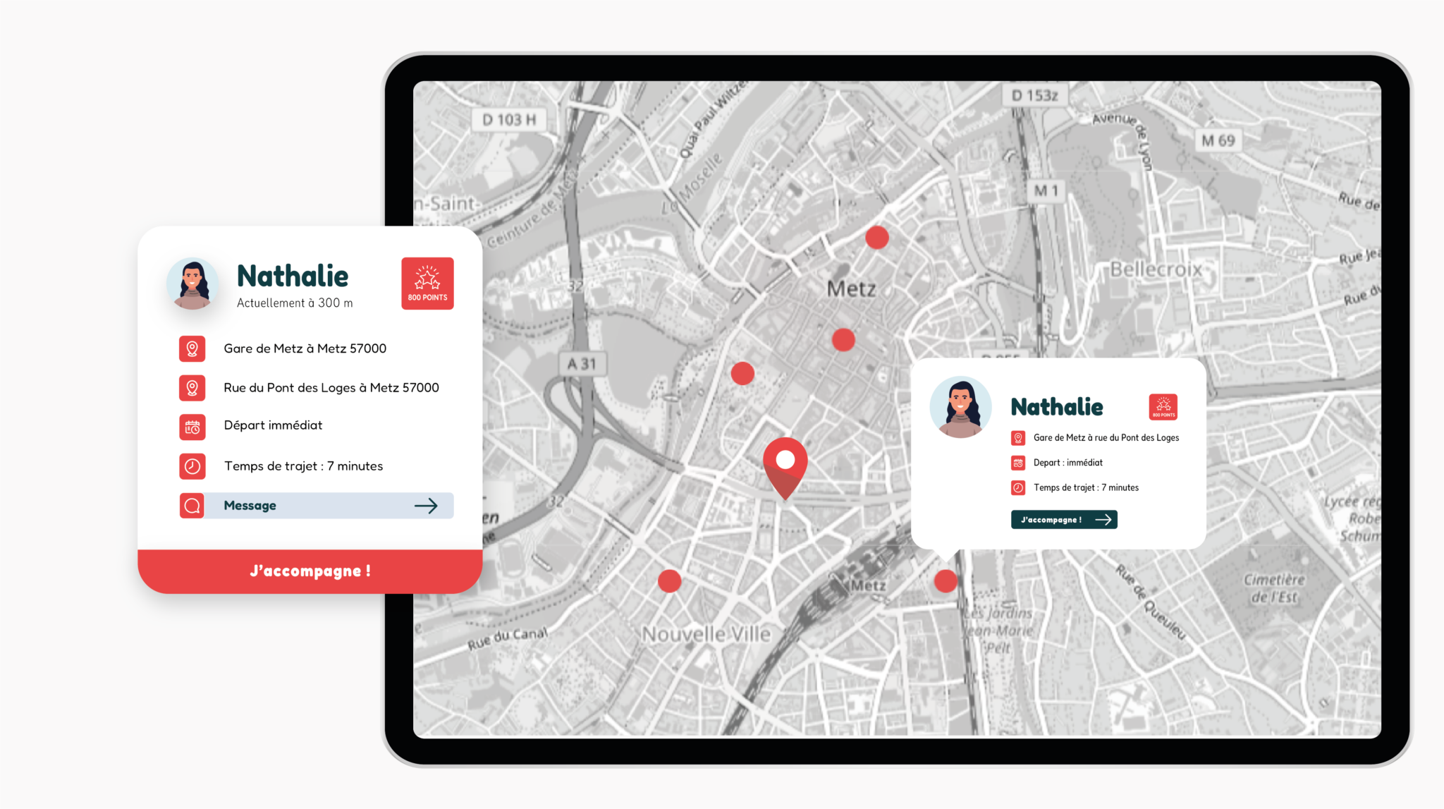 Application communautaire pour sécuriser les trajets domicile-travail - Nonly