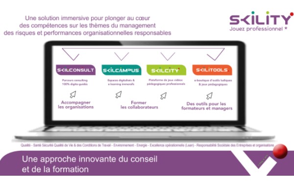 Plateforme web de conseil et formation QHSE immersive, gamifiée et avec accompagnement personnalisé - Skility