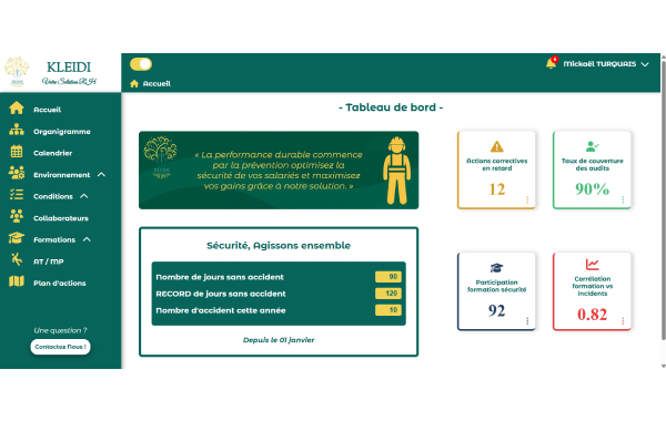 Plateforme digitale intégrée SST et RH - Kleidi solution RH